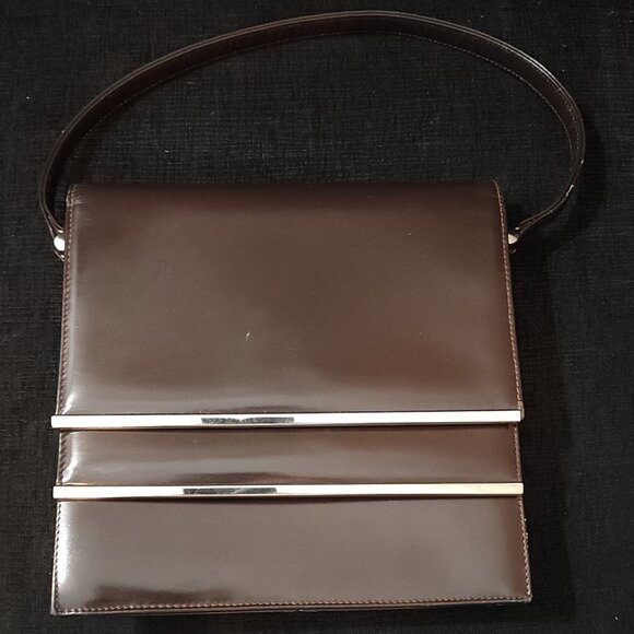 Dofan France Brown Leather Handbag - Picture 1 of 10